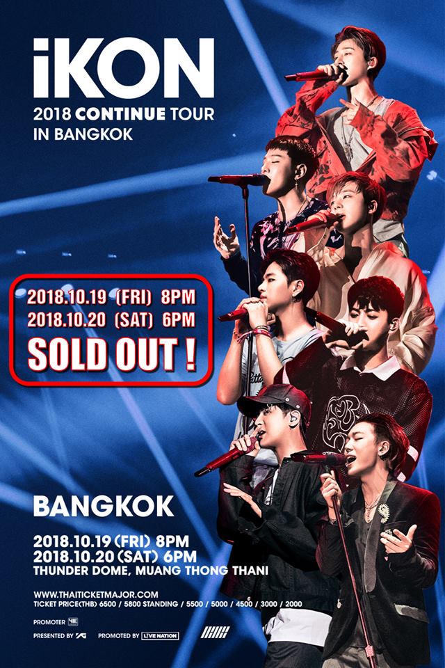 [SOLD OUT POSTER] iKON 2018 CONTINUE TOUR IN BANGKOK